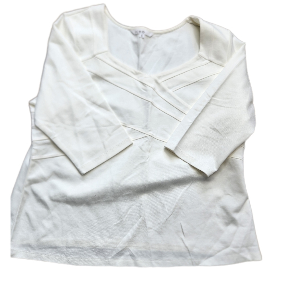 Cleo cream mid sleeve top Size XL